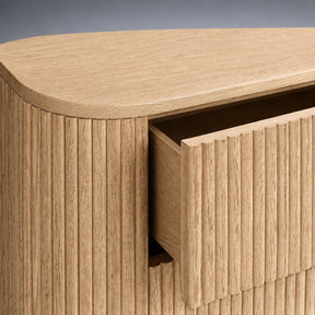 Reeded Oak Dresser with Curved Contours
