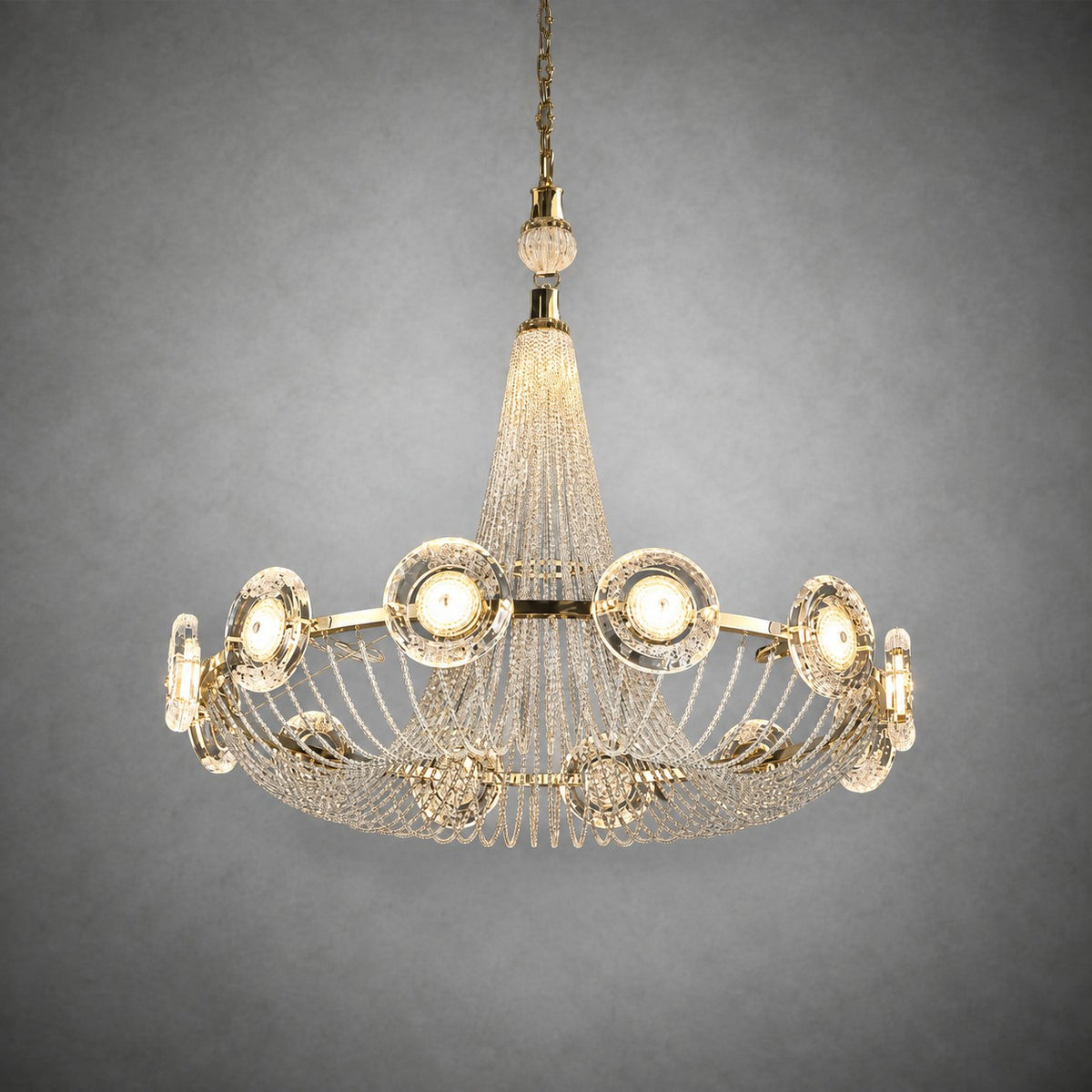 Rococo Dream Modern Sculptural Ring Chandelier