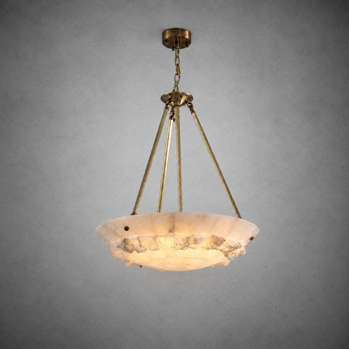 Lithmora Modern Brass Alabaster Pendant Light