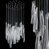 Luméa Organic Glass Tube Cluster Chandelier