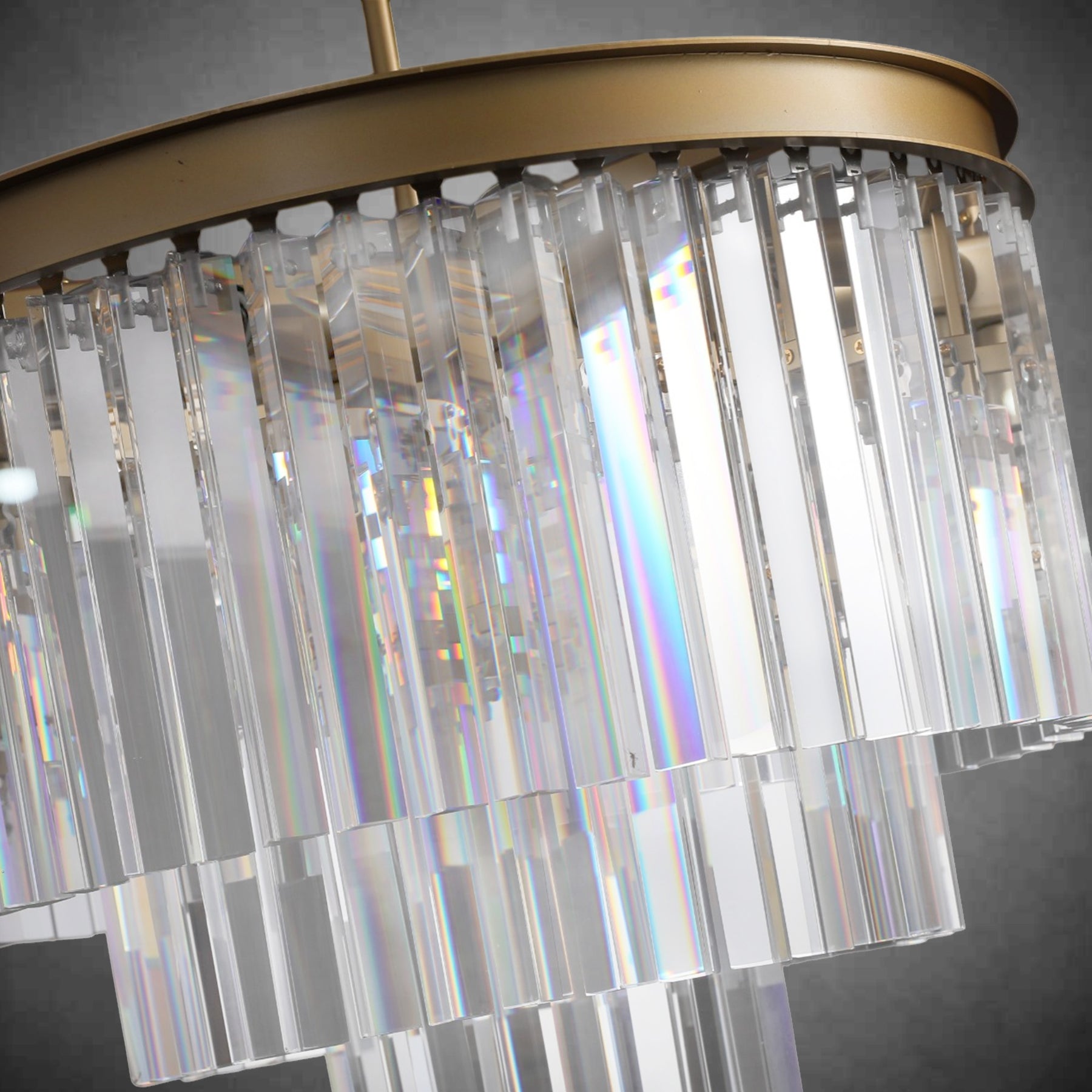 Odiana Series K9 Crystal Tiered Round Chandelier 19" 31" 43" Chandelier For Living Room Dinning Room