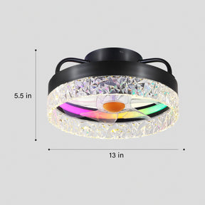 Low Profile Ceiling Fan Light with Remote 13"