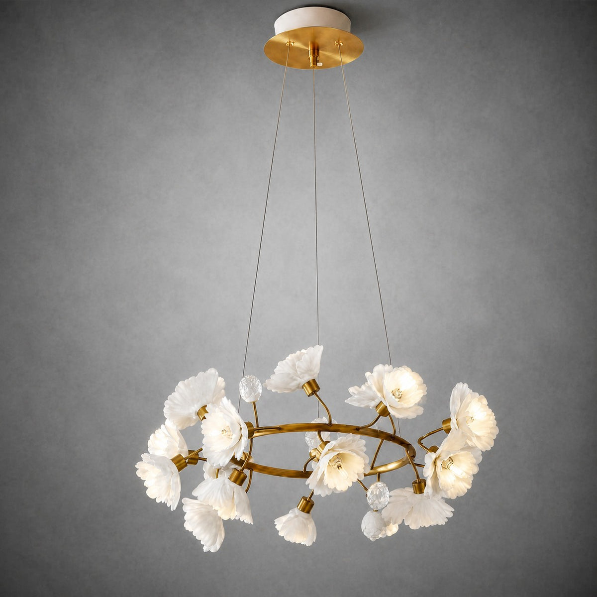 Brass Ceramic Chandelier