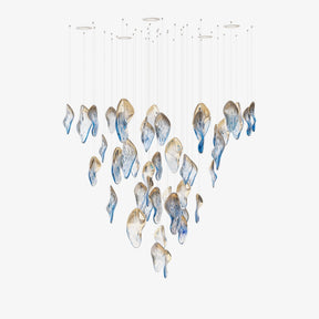 Galaxy Ocean Drift Blown Glass Crystal Spiral Chandelier