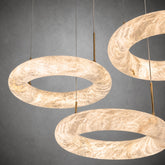 Anello Modern Alabaster Round Ring Chandelier