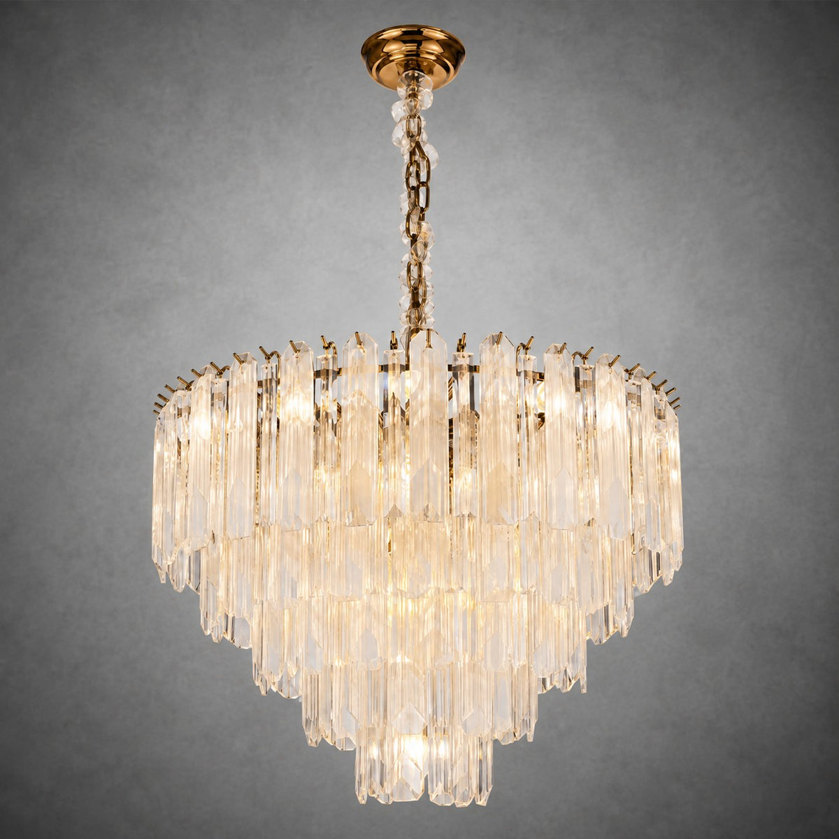 Quadro Glass Rod Halo Chandelier