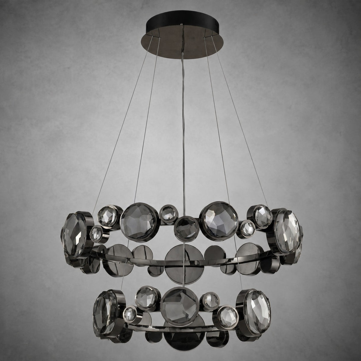 Eclipse Two Ring Modern Crystal Chandelier