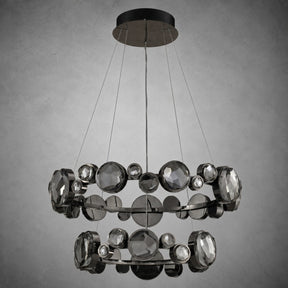 Eclipse Two Ring Modern Crystal Chandelier