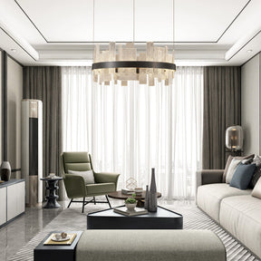 Lyra Round Glass Chandelier