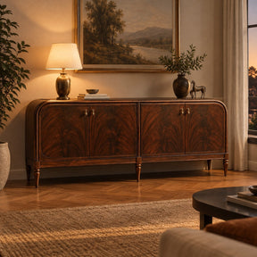 Vintage Mahogany Wood Storage Sideboard