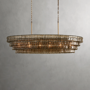 Art Glass Ghiaccio Oval Chandelier