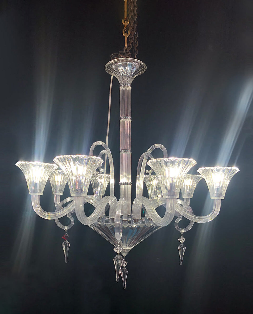 8 Lights Mille Nuits Chandelier Clear Crystal Bacara Lighting