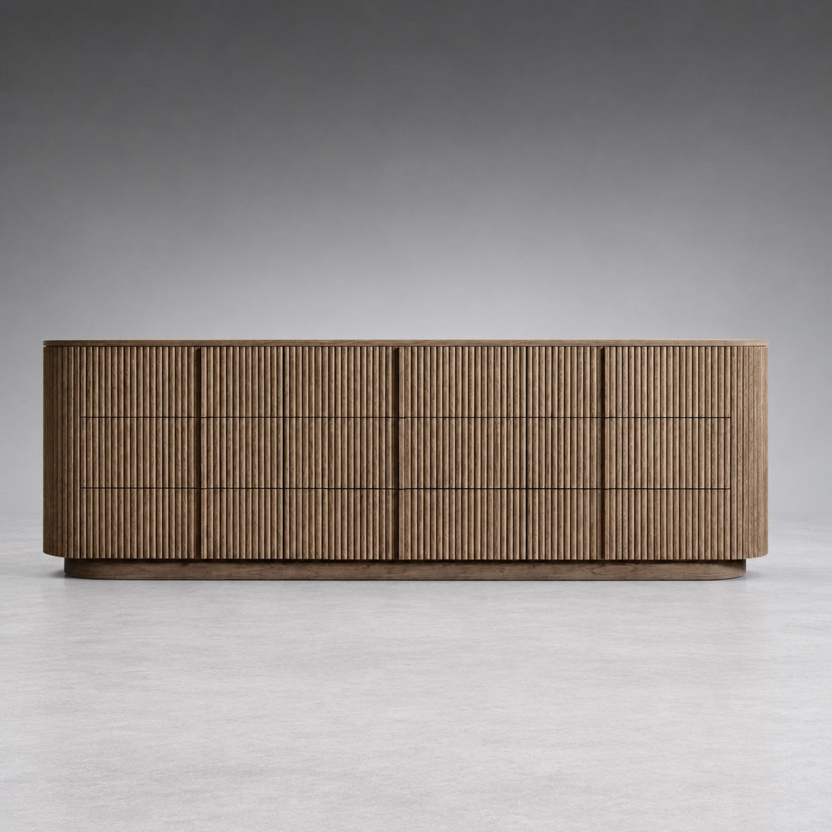 Reeded Oak Dresser with Curved Contours
