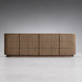 Reeded Oak Dresser with Curved Contours