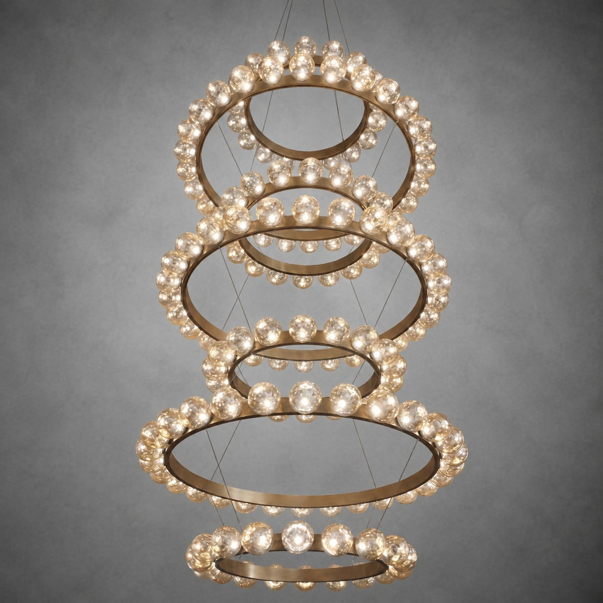 Ellison Glass Bubble Tiered Ring Chandelier