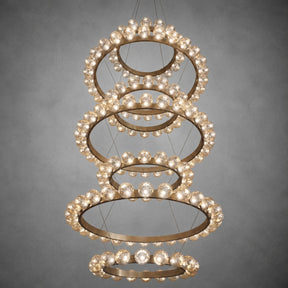 Ellison Glass Bubble Tiered Ring Chandelier