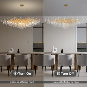 63" Black Modern Crystal Tree Branch Chandelier with 15 Lights