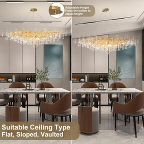 63" Black Modern Crystal Tree Branch Chandelier with 15 Lights