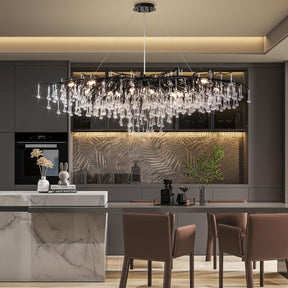 63" Black 15-Light Modern Crystal Tree Branch Chandelier