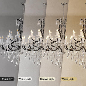 Grand Black Crystal Chandelier: 24-Light Modern Fixture for High Ceilings