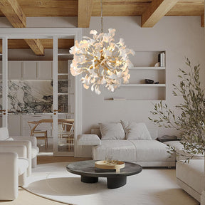 Gold Tree Branches 31" Sputnik Ginkgo Leaf Ceiling Chandelier