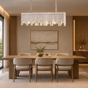 Modern Yugoslav White Luxury Stone Linear Chandelier