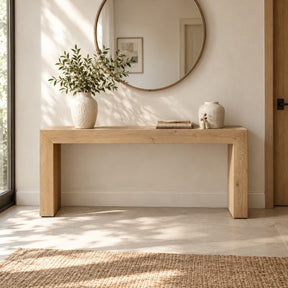 Waterfall Edge Solid Oak Hallway Table