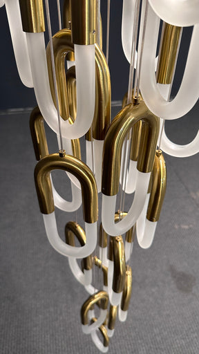 Orlisse Gold Glass Loop Cluster Chandelier
