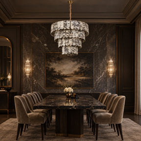 Grand Four-Tier Snowcrest White Luxury stone Chandelier