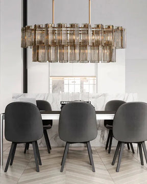 Delsie Oval Art Glass Chandelier 51''63''72''L
