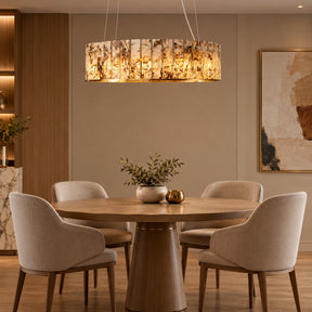 Modern Sculptural Luxury Stone Drum Chandelier