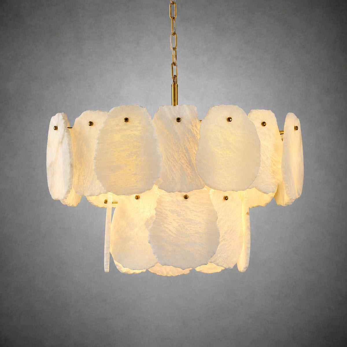 Alabaster Block Round Pendant D600 - Copper