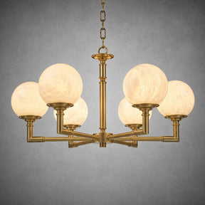 Brass Orb Classic Alabaster Pendant Light
