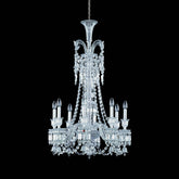 Light Luxury Classic Long Version Tiered Candle Light Crystal Chandelier for High-ceiling Rooms/Living Room