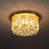 9 Light Modern Crystal Raindrop Chandelier Lighting Flush Mount