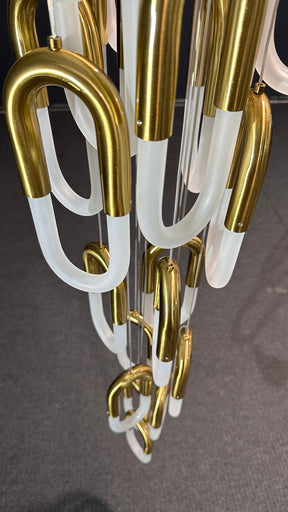 Orlisse Gold Glass Loop Cluster Chandelier