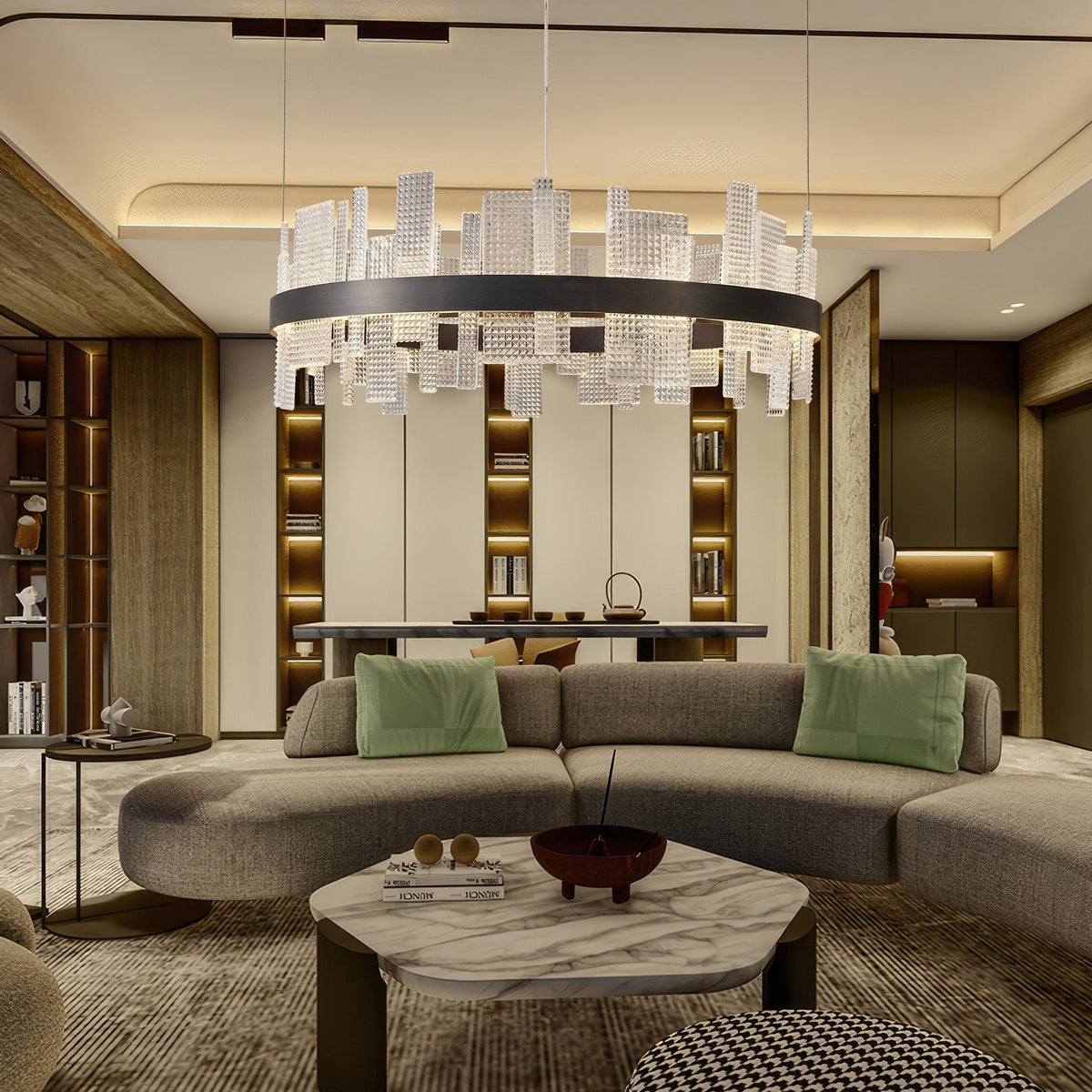 Lyra Round Glass Chandelier