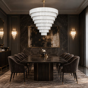 Grand Nine-Tier Yugoslav White Luxury stone Chandelier