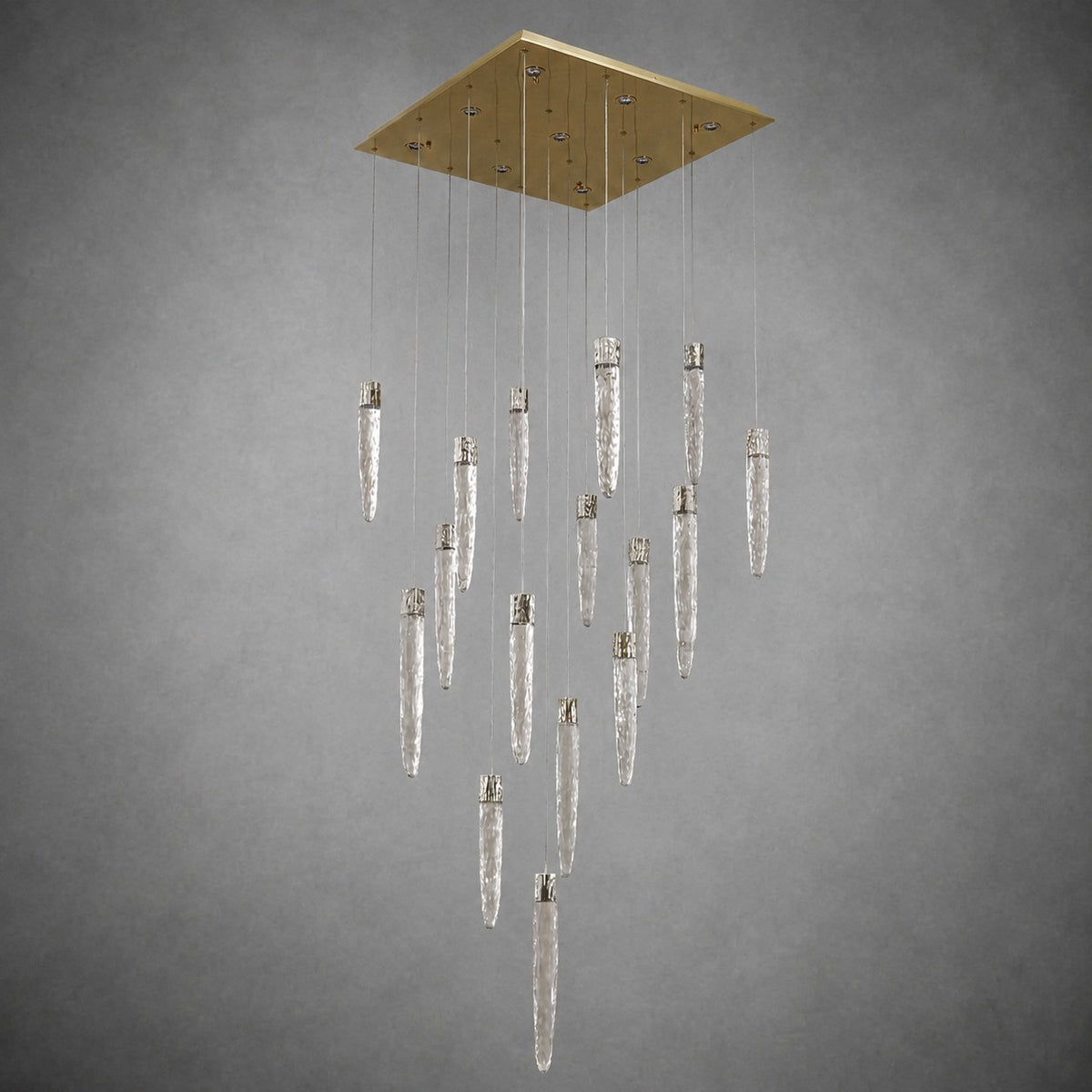 Halsey Icicle Crystal Glass Square Chandelier 31.5"