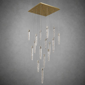 Halsey Icicle Crystal Glass Square Chandelier 31.5"