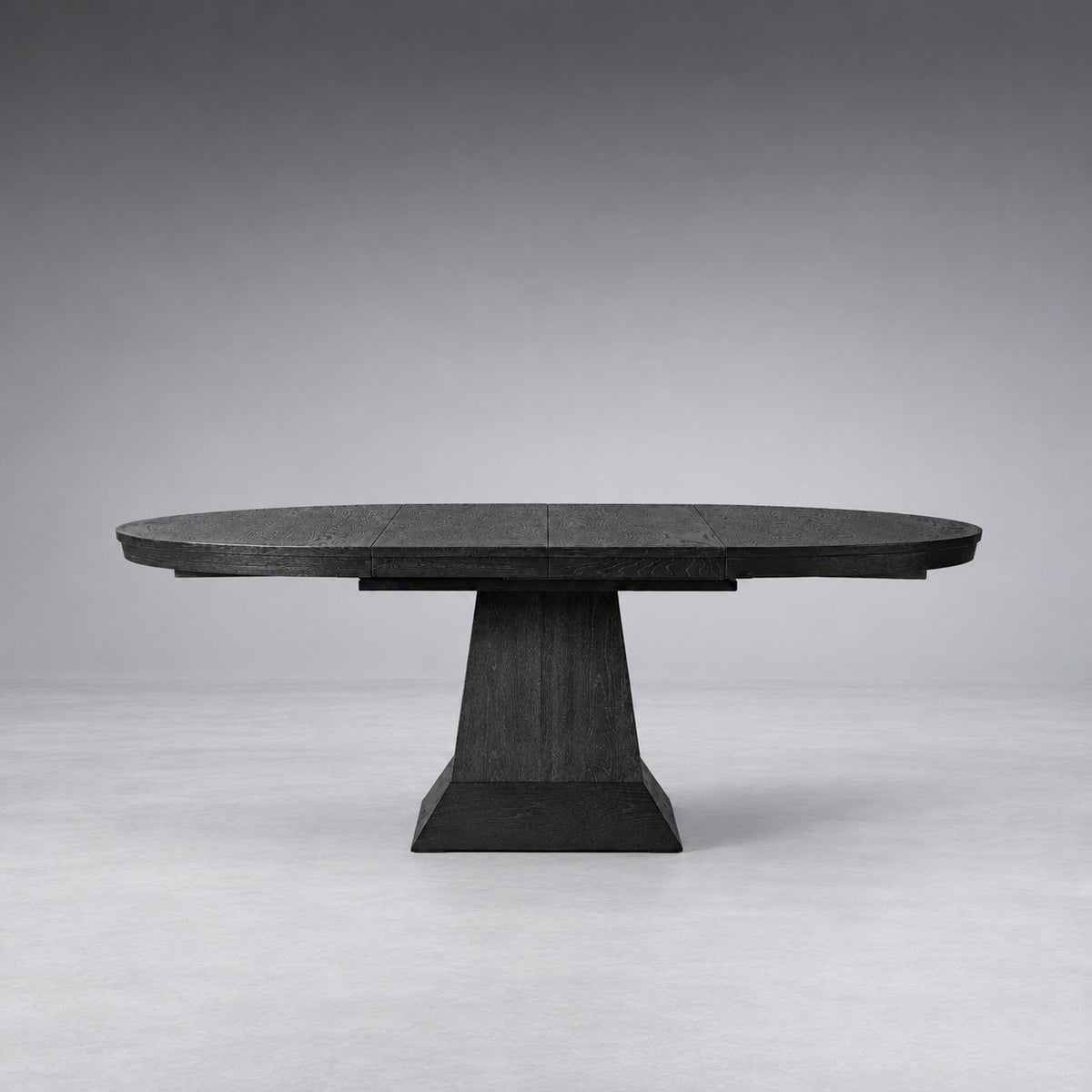 Round Oak Extension Dining Table with Leaves