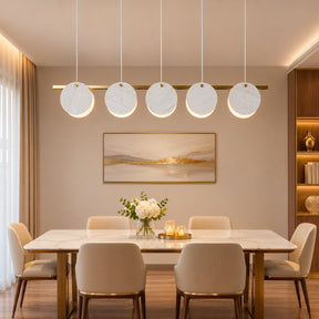 Modern Sculptural Luxury stone Linear Chandelier