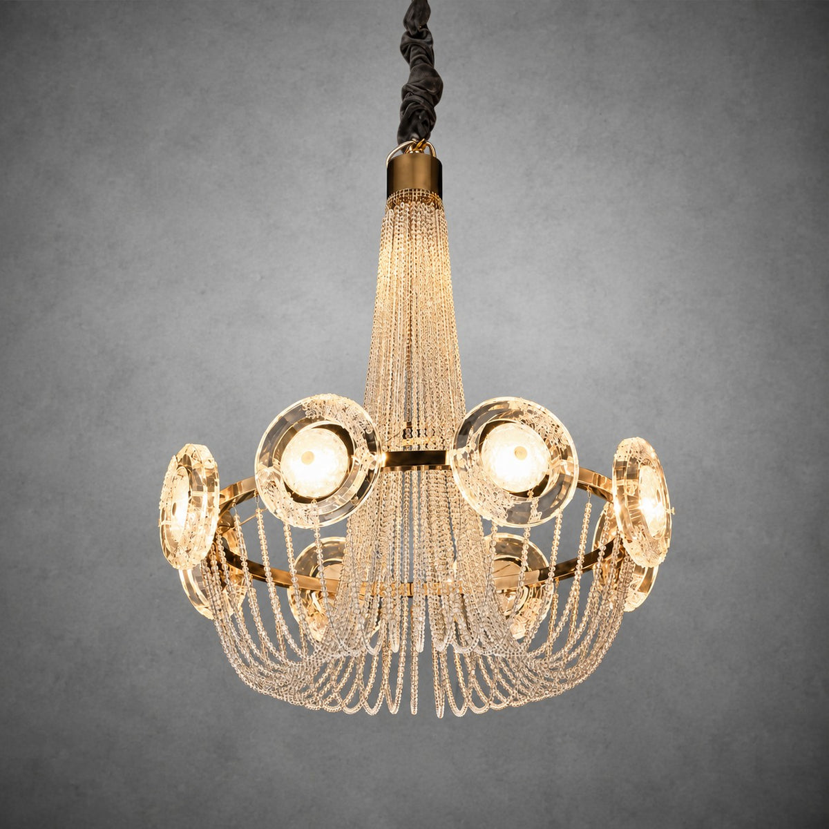 Rococo Dream Modern Sculptural Ring Chandelier