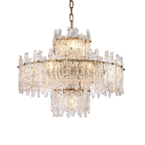 Faust Tiered Round Glass Chandelier
