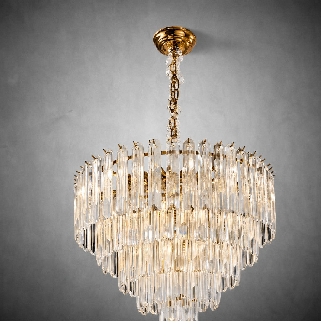 Quadro Glass Rod Halo Chandelier