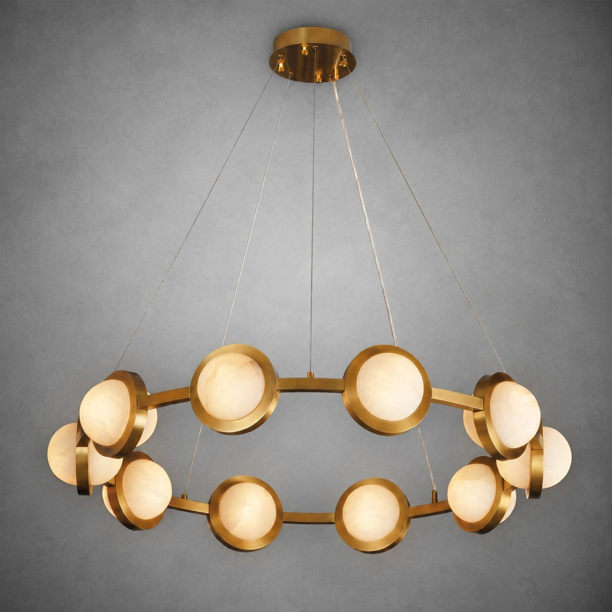 Catena Modern Alabaster Ring Chandelier
