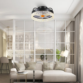 Low Profile Ceiling Fan Light with Remote 13"