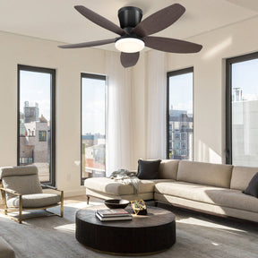Indoor/Outdoor Recessed Black Ceiling Fan Light