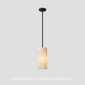 Hand-Carved Alabaster Cylinder Pendant