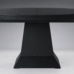 Round Oak Extension Dining Table with Leaves